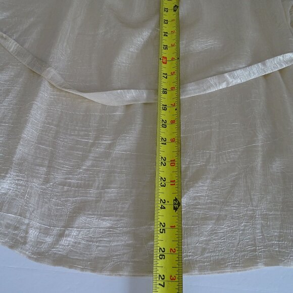 Cato Gold Tunic Blouse Woman Size 14W 16W Beaded Neckline Tie Waist Short Sleeve - Picture 8 of 8